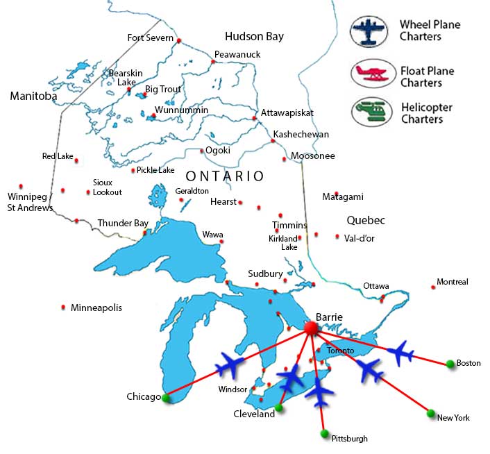 Barrie Charter Flights to USA